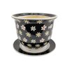 Vaso Decorativo Cachepot Preto Floral 10x14cm Margarida - 1