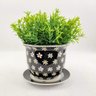 Vaso Decorativo Cachepot Preto Floral 10x14cm Margarida - 6