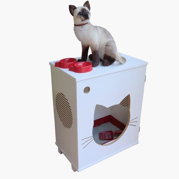 Sanitário banheiro gatos caixa de areia - Félix ChocMaster - 1