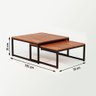 Duo Mesa de Centro Catarina Preto e Tampo Amêndoa Marrom - 2