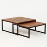 Duo Mesa de Centro Catarina Preto e Tampo Amêndoa Marrom - 3