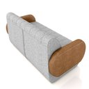 Ver imagem 6 de Sofá Decorativo Living Sala de Estar Bornéu 148cm pés de Madeira PU/Linho Caramelo/Cinza Escuro G33 