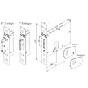 Ver imagem 2 de Fechadura Banheiro 623 Porta de Correr Asa de Avião 45mm Ros529 Cromo Acetinado Haga