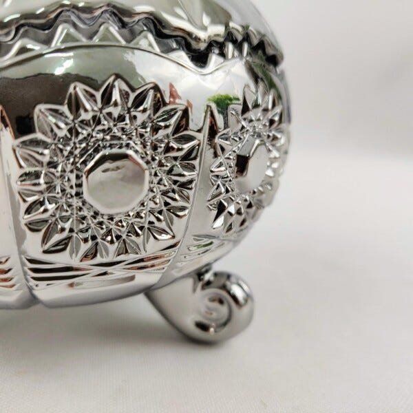 Potiche Prateado Versailles Cristal 14x12cm Prata Bomboniere - 4