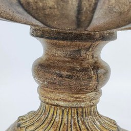 Centro De Mesa Decorativo Bege Envelhecido 20x26cm Fruteira - 8