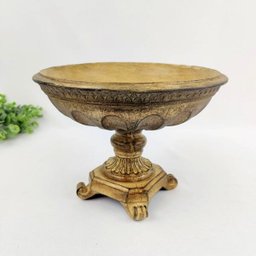 Centro De Mesa Decorativo Bege Envelhecido 20x26cm Fruteira - 4