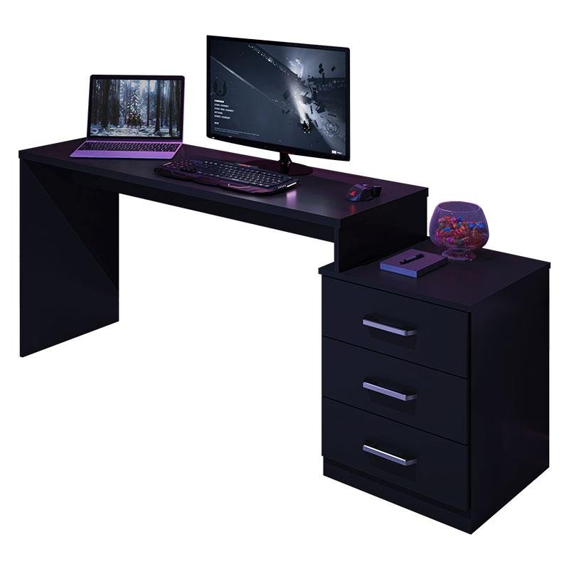 Mesa para Computador Gamer Ambiente Drx 5000 Preto Trama - Móveis Leão - 2