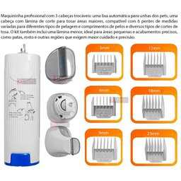 Kit Higiene Pet Banho e Tosa 15 em 1 Aspirador 220v 300w Maquina Tosa sem Fio, Escova Raqueador Pelo - 4