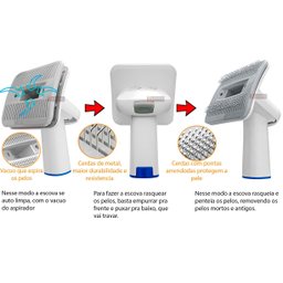 Kit Higiene Pet Banho e Tosa 15 em 1 Aspirador 220v 300w Maquina Tosa sem Fio, Escova Raqueador Pelo - 6