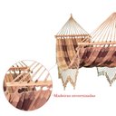 Ver imagem 2 de Rede de Dormir Descanso Caramelo C Marrom xadrez com Madeira
