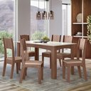 Ver imagem 2 de Conjunto Sala de Jantar Alice 1,56 com 6 Cadeiras Amendoa 51C