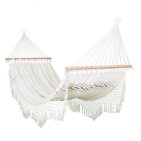 Rede de Dormir Descanso Cru com Madeira