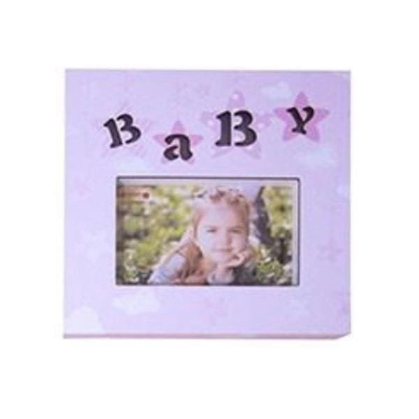 Porta Retrato Infantil Led Baby Quadro Madeira 10X15Cm Rosa - 1