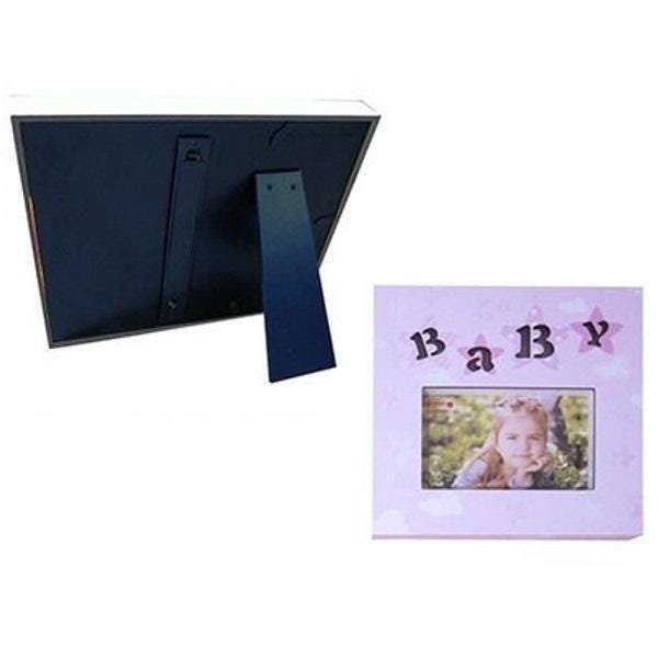 Porta Retrato Infantil Led Baby Quadro Madeira 10X15Cm Rosa - 2