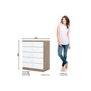 Ver imagem 3 de Cômoda Bebê Bala de Menta C/ 5 Gavetas Rústico/branco - Henn
