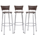 Ver imagem 1 de Kit 3 Bancos Alto Tamborete para Balcão Junco Argila Àrea de Lazer Ilha Bancada bar Churrasqueira