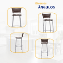 Ver imagem 4 de Kit 3 Bancos Alto Tamborete para Balcão Junco Argila Àrea de Lazer Ilha Bancada bar Churrasqueira