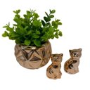 Ver imagem 3 de Kit decorativo vaso geométrico rose gold e dois gatinhos