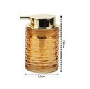 Ver imagem 3 de Kit 2 Porta Sabonete Líquido Vidro Relevo Âmbar Gold 260ml