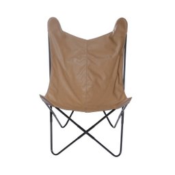 Poltrona Butterfly em PU Caramelo Base Metal - 2