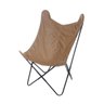 Poltrona Butterfly em PU Caramelo Base Metal - 1