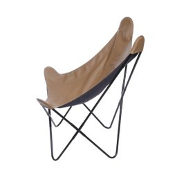 Poltrona Butterfly em PU Caramelo Base Metal - 3