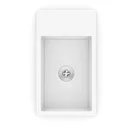 Ver imagem 4 de Cuba de Apoio Retangular com Mesa Cerâmica 44x25cm Basic Curve 1 Celite Branco