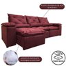 Sofá Reclinável Retrátil Toque Suave Veludinho 2,70m Athenas Cor:vinho - 4