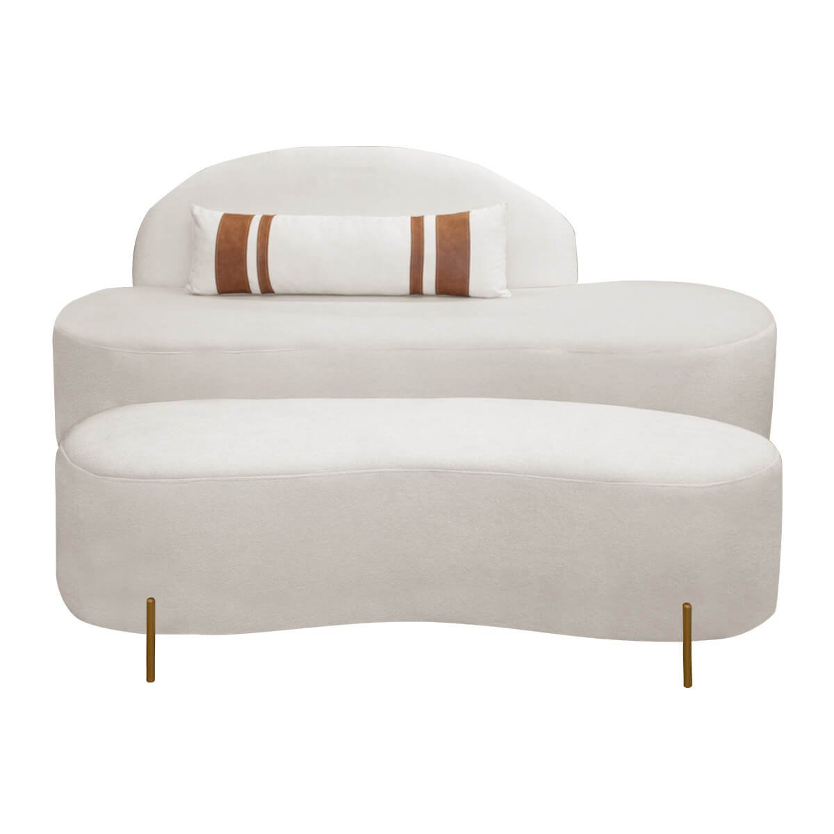 Sofá Orgânico Maitê 2 Lugares 180cm e Puff Linho Bege Sofa Store - 3