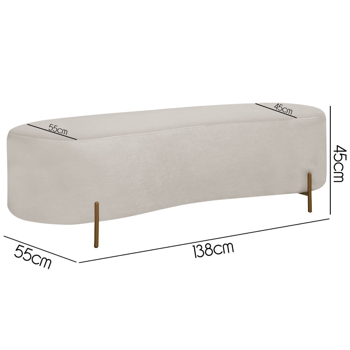 Sofá Orgânico Maitê 2 Lugares 180cm e Puff Linho Bege Sofa Store - 9