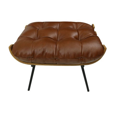 Puff Decorativo Laura 65cm Couro Marrom - Sallar Home