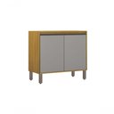 Ver imagem 2 de Balcão Cozinha Dracena 2 Portas MDF 80cm Cinamomo e Cinza