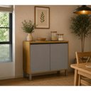 Ver imagem 1 de Balcão Cozinha Dracena 2 Portas MDF 80cm Cinamomo e Cinza