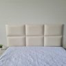 Cabeceira Estofada Modulada Casal Padrão Facto Branco - 2