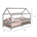 Ver imagem 3 de Cama Infantil Montessoriana Casa Madeira com Estrado Nina Cinza