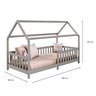 Cama Infantil Montessoriana Casa Madeira com Estrado Nina Cinza - 3