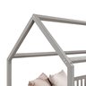 Cama Infantil Montessoriana Casa Madeira com Estrado Nina Cinza - 6