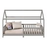 Cama Infantil Montessoriana Casa Madeira com Estrado Nina Cinza - 5