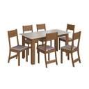 Ver imagem 1 de Conjunto Mesa Atlanta 6 Cadeiras Freijo Linho