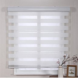 Persiana Rolo Duplo Bandô Sunny Branca 160 (L) x 220 (A) Cortina Zebra Double Vision 1,60 X 2,20 - 1