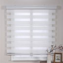Ver imagem 1 de Persiana Rolo Duplo Bandô Sunny Branca 160 (L) x 220 (A) Cortina Zebra Double Vision 1,60 X 2,20