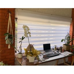Persiana Rolo Duplo Bandô Sunny Branca 160 (L) x 220 (A) Cortina Zebra Double Vision 1,60 X 2,20 - 4