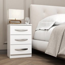 Mesa de Cabeceira 03 Gavetas  R&s Móveis - Branco - 1