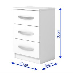 Mesa de Cabeceira 03 Gavetas  R&s Móveis - Branco - 3