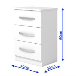 MESA DE CABECEIRA 03 GAVETAS  R&S MÓVEIS - BRANCO - 3