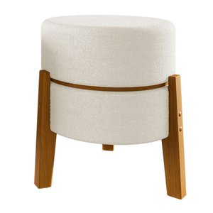 Puff Mesa Porta Copos Banqueta Decoração Moderno Bege