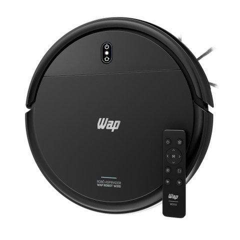 Robô Aspirador de Pó Wap W310 1900PA 130 3 em 1 com Mop e Controle Remoto Preto Bivolt
