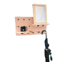 Ver imagem 3 de Painel Organizador Pegboard de Madeira e Mdf com Prateleira Auxiliar e Ganchos Cabideiro