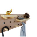 Ver imagem 2 de Painel Organizador Pegboard de Madeira e Mdf com Prateleira Auxiliar e Ganchos Cabideiro