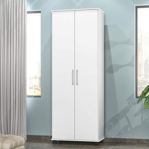 Armário Multiuso 2 Portas com Rodízios Arezzo Branco